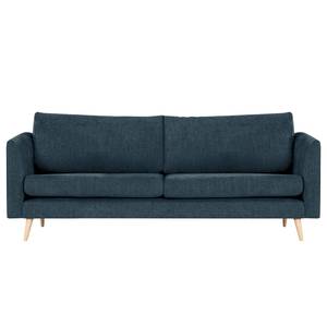 3-Sitzer Sofa Kayena Webstoff - Webstoff Cieli: Dunkelblau - Buche Hell