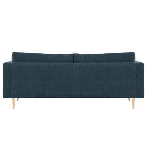 3-Sitzer Sofa Kayena Webstoff - Webstoff Cieli: Dunkelblau - Buche Hell