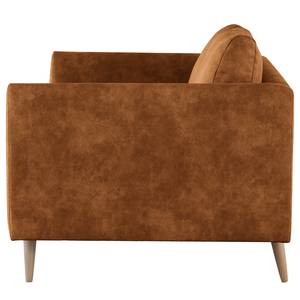 3-Sitzer Sofa Kayena Antiklederlook - Microfaser Priya: Cognac - Buche Hell