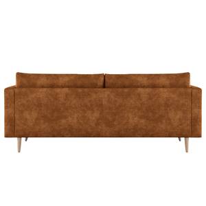 3-Sitzer Sofa Kayena Antiklederlook - Microfaser Priya: Cognac - Buche Hell