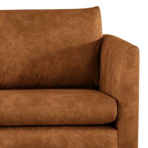 3-Sitzer Sofa Kayena Antiklederlook - Microfaser Priya: Cognac - Buche Hell