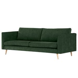 3-Sitzer Sofa Kayena Webstoff - Webstoff Cieli: Dunkelgrün - Buche Hell