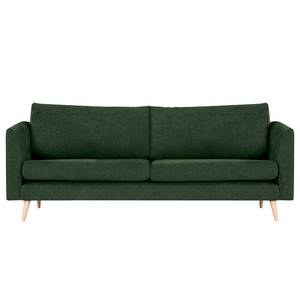 3-Sitzer Sofa Kayena Webstoff - Webstoff Cieli: Dunkelgrün - Buche Hell