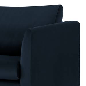 3-Sitzer Sofa Kayena Samt - Samt Sadia: Dunkelblau - Schwarz