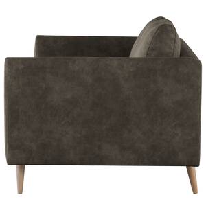 3-Sitzer Sofa Kayena Antiklederlook - Microfaser Priya: Anthrazit - Buche Hell