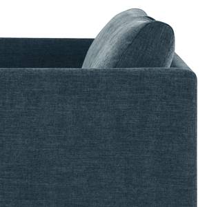 3-Sitzer Sofa Kayena Webstoff - Webstoff Cieli: Dunkelblau - Chrom glänzend