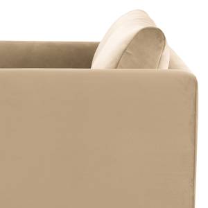 3-zitsbank Kayena fluweel - Velours Sadia: Beige - Zwart