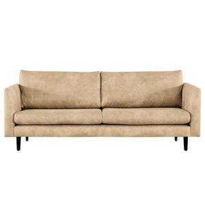 3-Sitzer Sofa Kayena Antiklederlook - Microfaser Priya: Beige - Schwarz