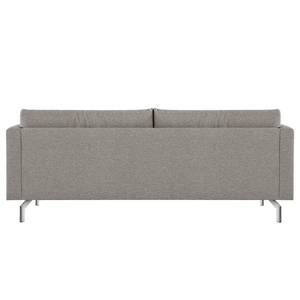 3-Sitzer Sofa Kayena Webstoff - Webstoff Lark: Braungrau - Chrom glänzend