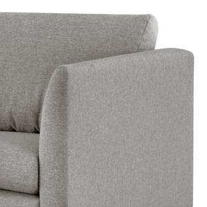 3-Sitzer Sofa Kayena Webstoff - Webstoff Lark: Braungrau - Chrom glänzend