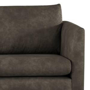 3-Sitzer Sofa Kayena Antiklederlook - Microfaser Priya: Anthrazit - Schwarz