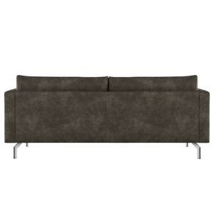 3-Sitzer Sofa Kayena Antiklederlook - Microfaser Priya: Anthrazit - Chrom glänzend