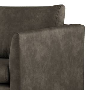 3-Sitzer Sofa Kayena Antiklederlook - Microfaser Priya: Anthrazit - Chrom glänzend