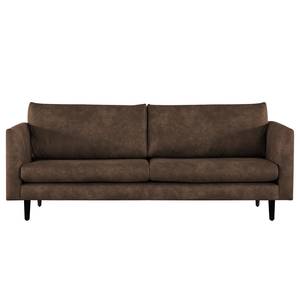 3-Sitzer Sofa Kayena Antiklederlook - Microfaser Priya: Dunkelbraun - Schwarz