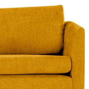 3-Sitzer Sofa Kayena Webstoff - Webstoff Cieli: Senfgelb - Chrom glänzend