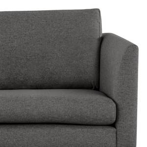 3-Sitzer Sofa Kayena Webstoff - Webstoff Lark: Dunkelgrau - Chrom glänzend