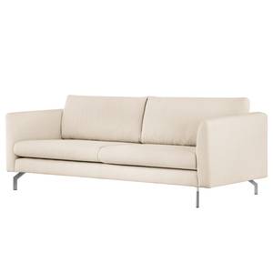 3-Sitzer Sofa Kayena Bouclé - Bouclé Stoff Eurona: Beige - Chrom glänzend