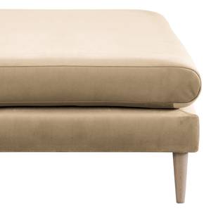 Panca e pouf Kayena velluto - Velluto Sadia: beige - Faggio chiara