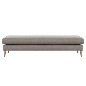 Banc repose-pieds Kayena Tissu - Velours Lark: Marron gris - Hêtre clair