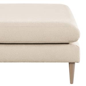 Banc repose-pieds Kayena Bouclé - Tissu Bouclé Eurona: Beige - Hêtre clair