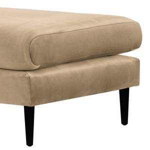 Banc repose-pieds Kayena Velours - Velours Sadia: Beige - Noir