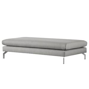 Banc repose-pieds Kayena Tissu - Tissu Inas: Gris platine - Chrome brillant