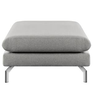 Banc repose-pieds Kayena Tissu - Tissu Inas: Gris platine - Chrome brillant