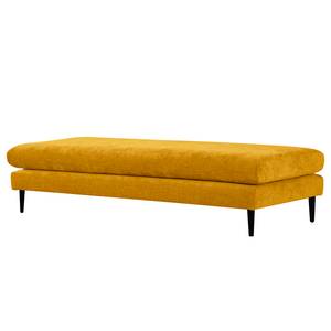 Banc repose-pieds Kayena Tissu - Tissu Cieli: Jaune moutarde - Noir