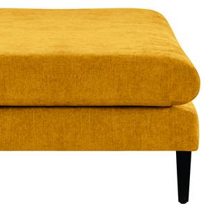 Banc repose-pieds Kayena Tissu - Tissu Cieli: Jaune moutarde - Noir