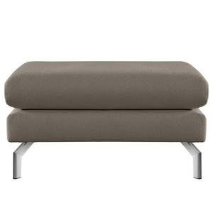 Repose-pieds Kayena Bouclé - Tissu Bouclé Eurona: Gris - Chrome brillant