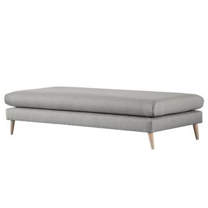 Banc repose-pieds Kayena Tissu - Tissu Inas: Gris platine - Hêtre clair