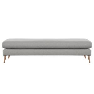 Banc repose-pieds Kayena Tissu - Tissu Inas: Gris platine - Hêtre clair