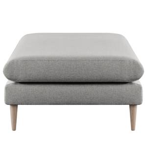 Banc repose-pieds Kayena Tissu - Tissu Inas: Gris platine - Hêtre clair