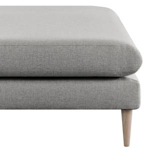 Banc repose-pieds Kayena Tissu - Tissu Inas: Gris platine - Hêtre clair