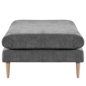 Banc repose-pieds Kayena Tissu - Tissu Cieli: Gris foncé - Hêtre clair