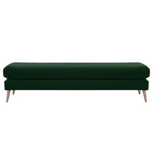 Banc repose-pieds Kayena Velours - Velours Sadia: Vert vieilli - Hêtre clair