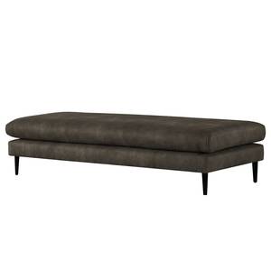 Banc repose-pieds Kayena Aspect cuir vieilli - Microfibre Priya: Anthracite - Noir