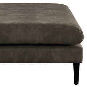 Banc repose-pieds Kayena Aspect cuir vieilli - Microfibre Priya: Anthracite - Noir