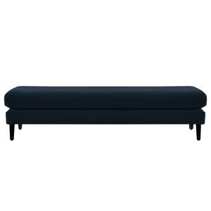 Banc repose-pieds Kayena Velours - Velours Sadia: Bleu foncé - Noir