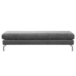 Banc repose-pieds Kayena Tissu - Tissu Cieli: Gris foncé - Chrome brillant