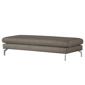 Banc repose-pieds Kayena Bouclé - Tissu Bouclé Eurona: Gris - Chrome brillant