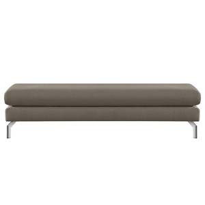 Banc repose-pieds Kayena Bouclé - Tissu Bouclé Eurona: Gris - Chrome brillant