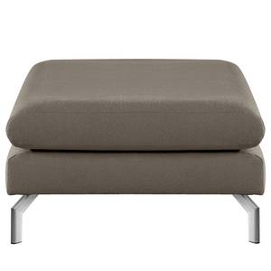 Banc repose-pieds Kayena Bouclé - Tissu Bouclé Eurona: Gris - Chrome brillant