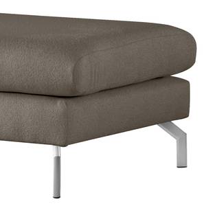 Banc repose-pieds Kayena Bouclé - Tissu Bouclé Eurona: Gris - Chrome brillant