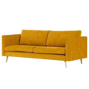 2-Sitzer Sofa Kayena Webstoff - Webstoff Cieli: Senfgelb - Buche Hell