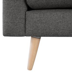 2-Sitzer Sofa Kayena Webstoff - Webstoff Lark: Dunkelgrau - Buche Hell