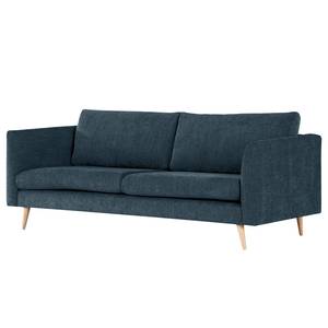 2-Sitzer Sofa Kayena Webstoff - Webstoff Cieli: Dunkelblau - Buche Hell