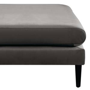 Banc repose-pieds Kayena Velours - Velours Sadia: Gris foncé - Noir