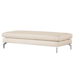 Banc repose-pieds Kayena Bouclé - Tissu Bouclé Eurona: Beige - Chrome brillant