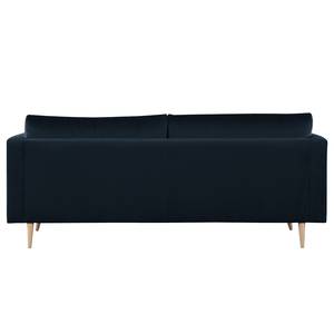 2-Sitzer Sofa Kayena Samt - Samt Sadia: Dunkelblau - Buche Hell